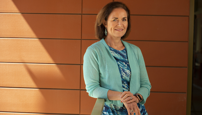 Leigh Ann Simmons, a professor in the Department of Human Ecology, pictured at the UC Davis Student Community Center.