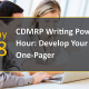 CDMRP Writing Power Hour: Develop Your One-Pager