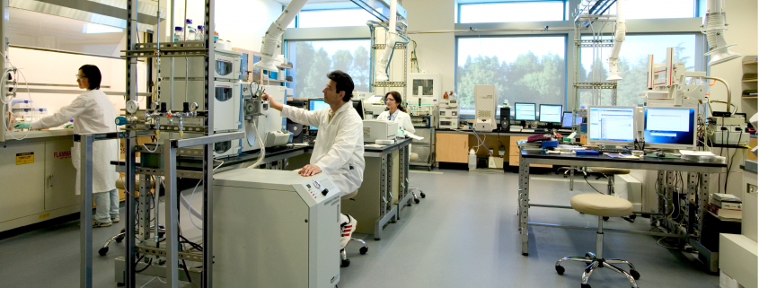 wide view of people working in a lab