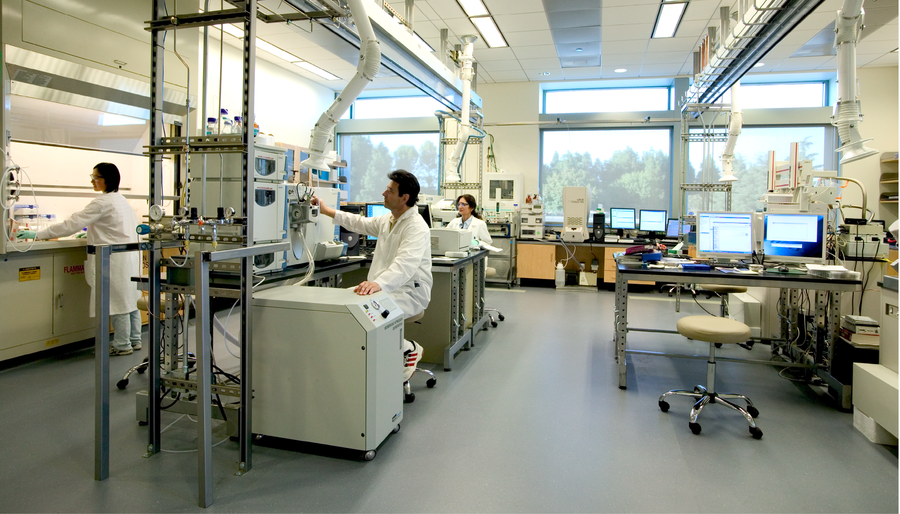 wide view of people working in a lab