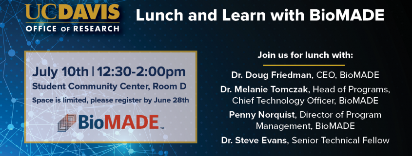 lunch and learn with biomade july 10th 12:30-2pm