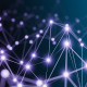 An abstract illustration of glowing nodes connected by lines, representing a digital network.
